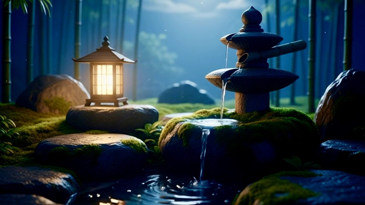 Night Zen Garden: 1 Hour of Moonlit Water, Soft Lantern & Healing Sounds ✨