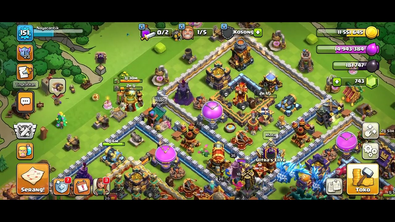 Gokil gerobak rampasan 19Jt. Farming COC TH 16 Mini Max Indonesia