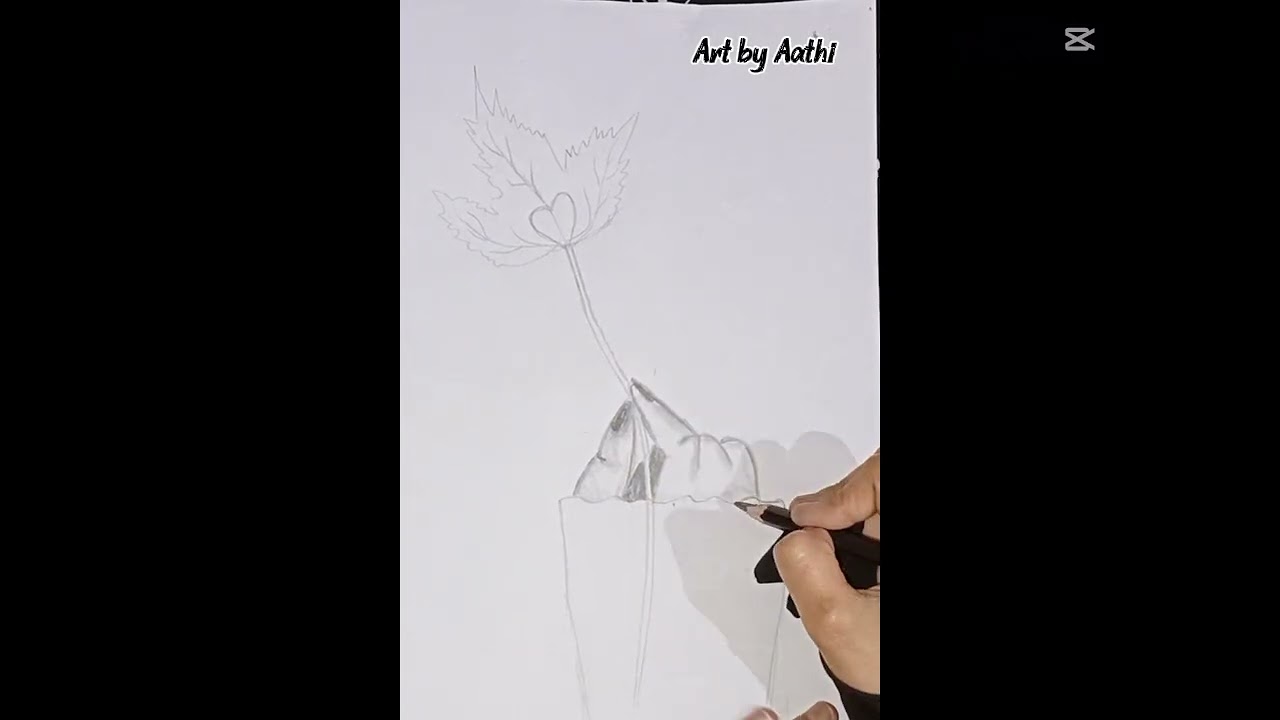 How to draw||A hand holding a maple leaf ||step by step pencil sketch drawing for beginners.
