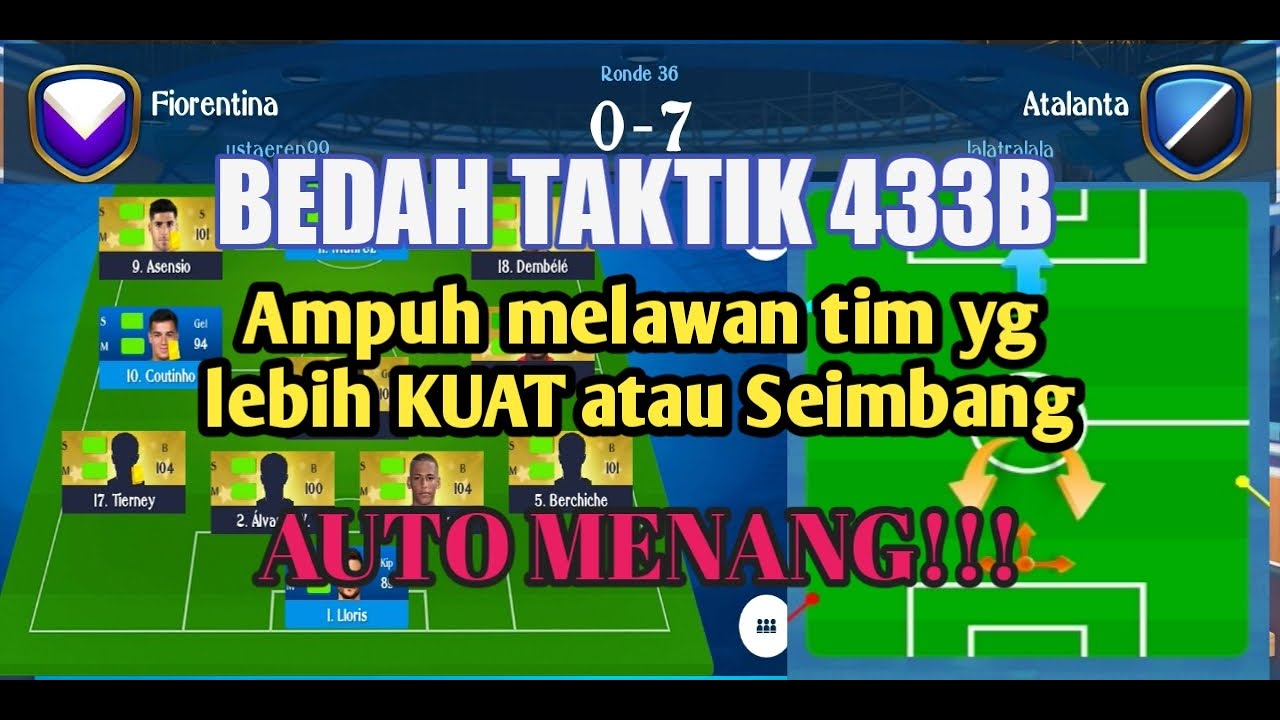 BEDAH TAKTIK TERBAIK 433B!!! Ampuh melawan tim yg lebih kuat atau seimbang