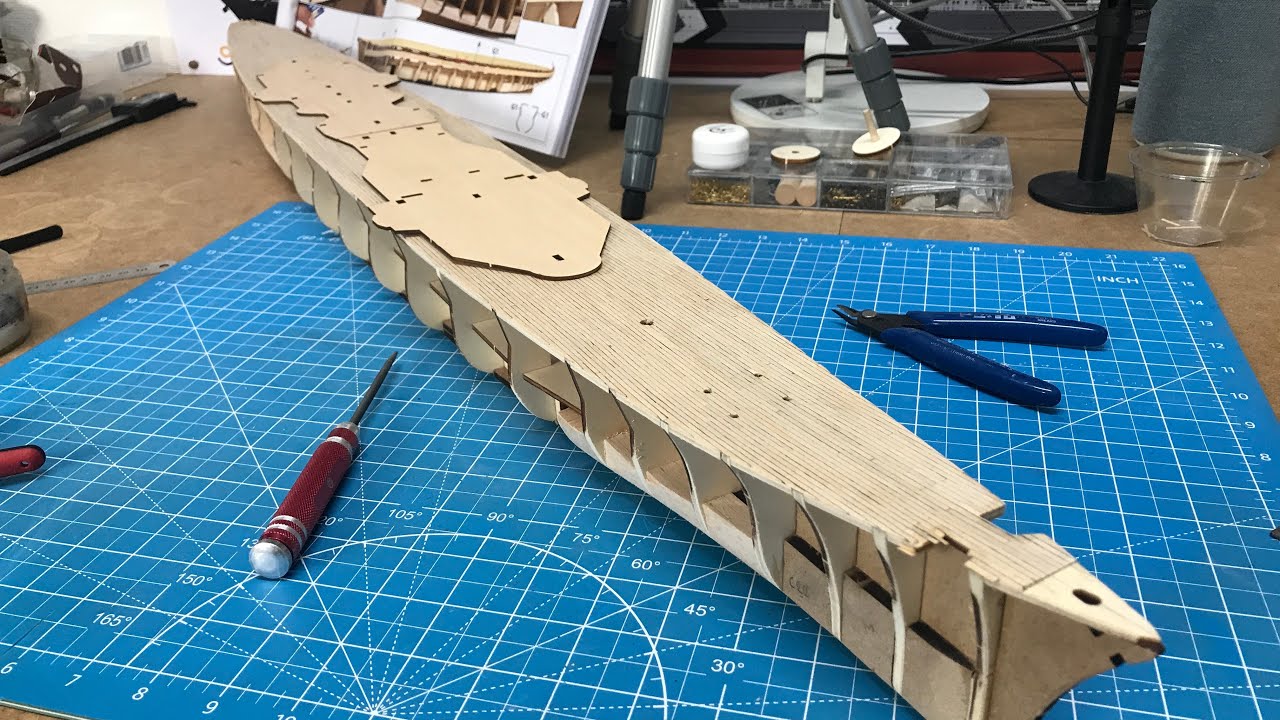 OcCre - 1:200 Prinz Eugen wooden model Ship / Adding thousands of Wooden deck planks