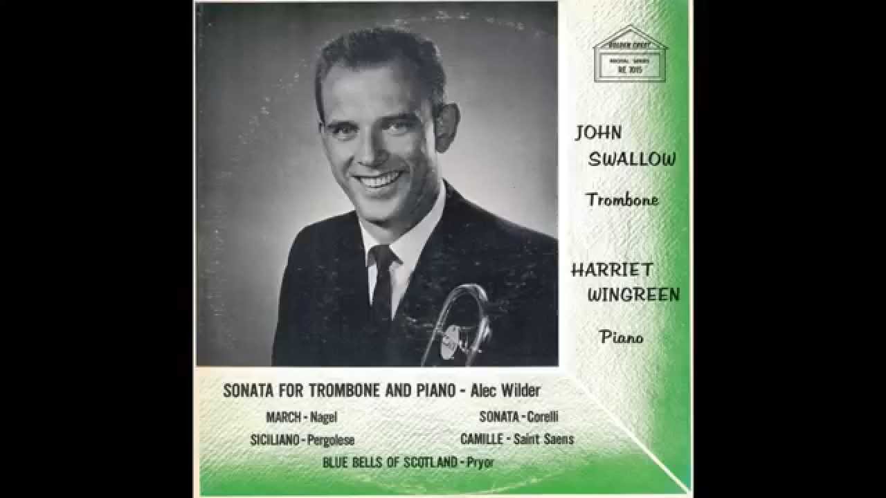 JOHN SWALLOW, trombone : Sonata for Trombone and Piano (Alec Wilder)