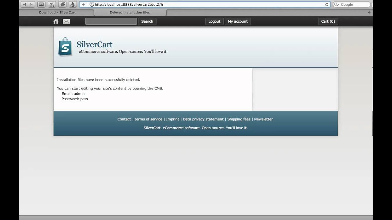 installation screencast of silvercart 1.2