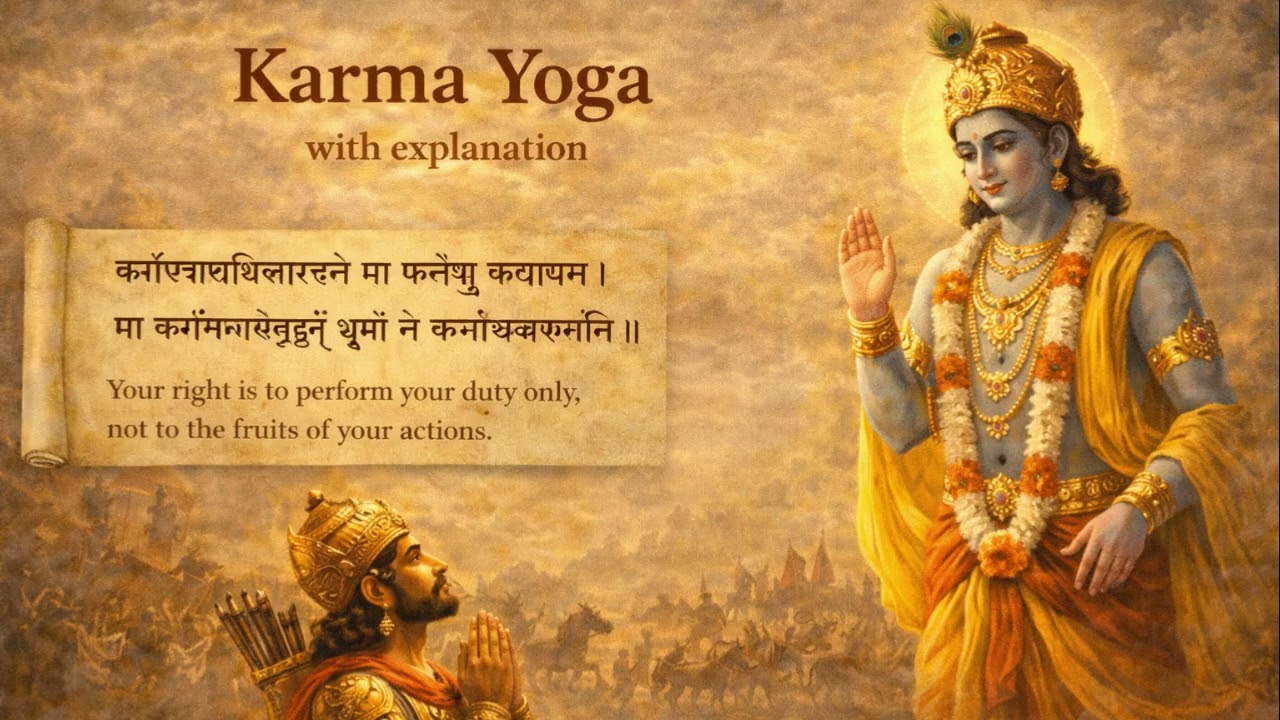Karma Yoga Explained | Bhagavad Gita Wisdom by Lord Krishna (With Meaning & Meditation)