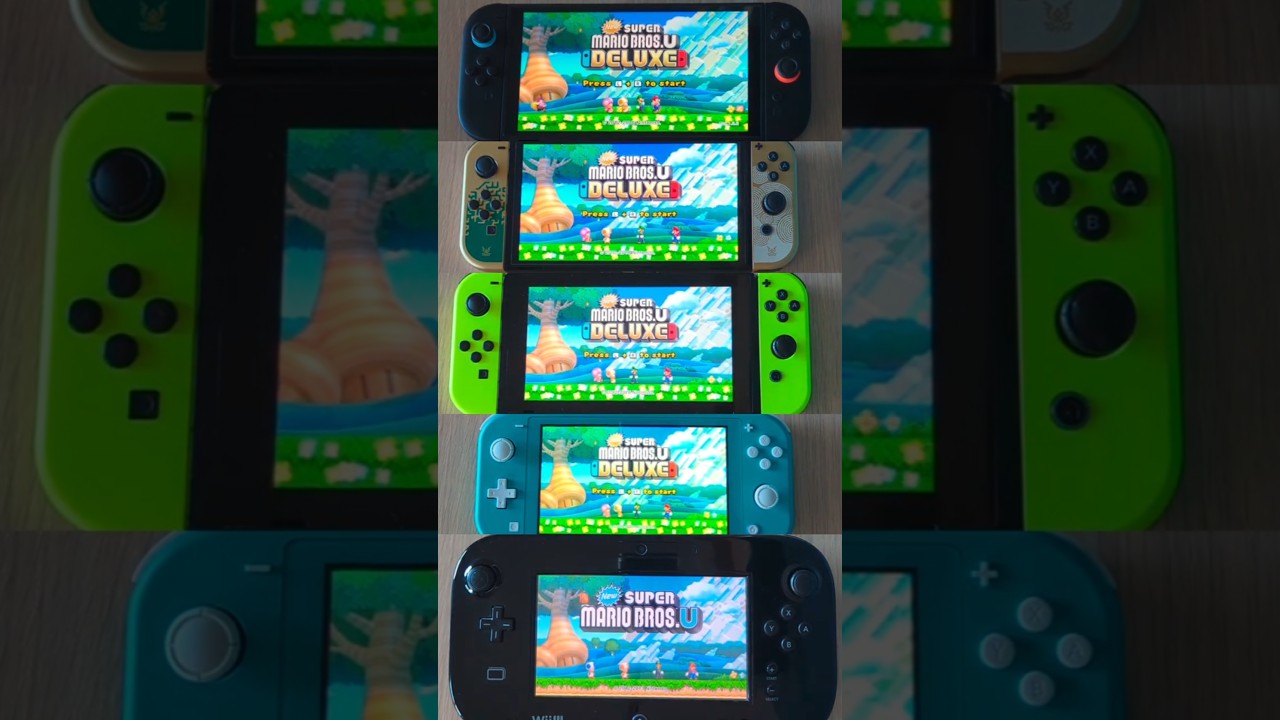 New Super Mario Bros U- Nintendo Switch 2 vs Switch OLED vs Switch vs Lite vs WiiU Speed Comparison