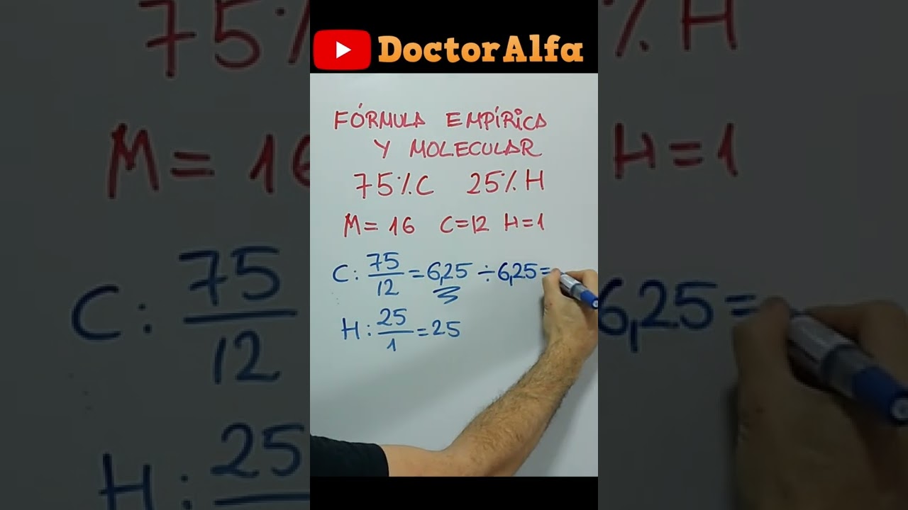 Video44 -   formula emp&iacute;rica y molecular del metano #shorts #1minutitodequimica