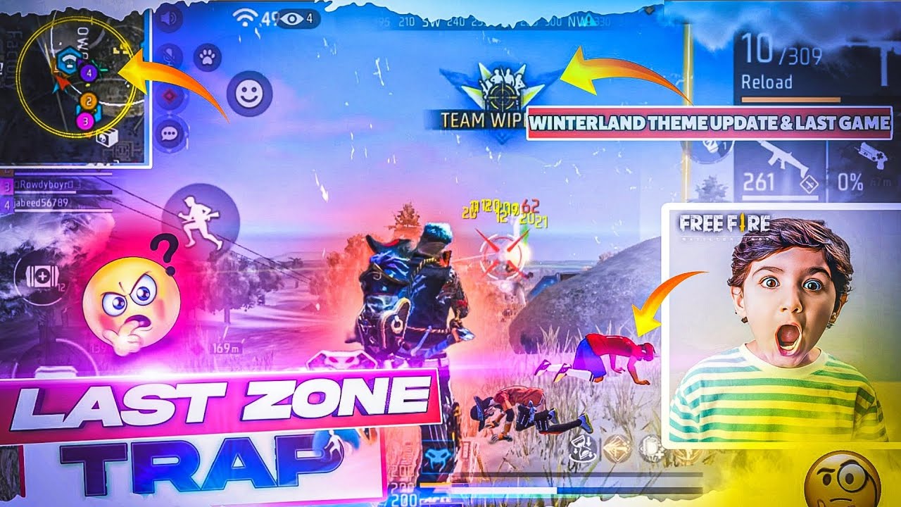 Last Match … Of winterland theme Update... 😂 Last Zone Trap - FreeFireTelugu - Ajay Rock Channel 
