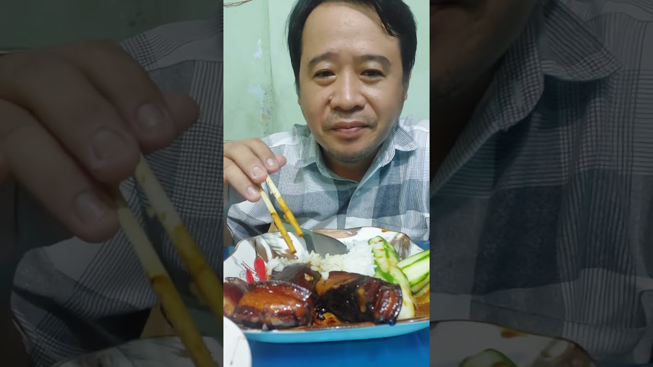 Cơm  dưa  leo thịt ba rọi kho kẹo.. @giangtranvlog9861
