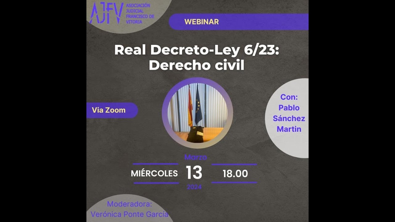 Webinar de derecho civil sobre el REAL DECRETO-LEY 6/2023, DE 19 DE DICIEMBRE