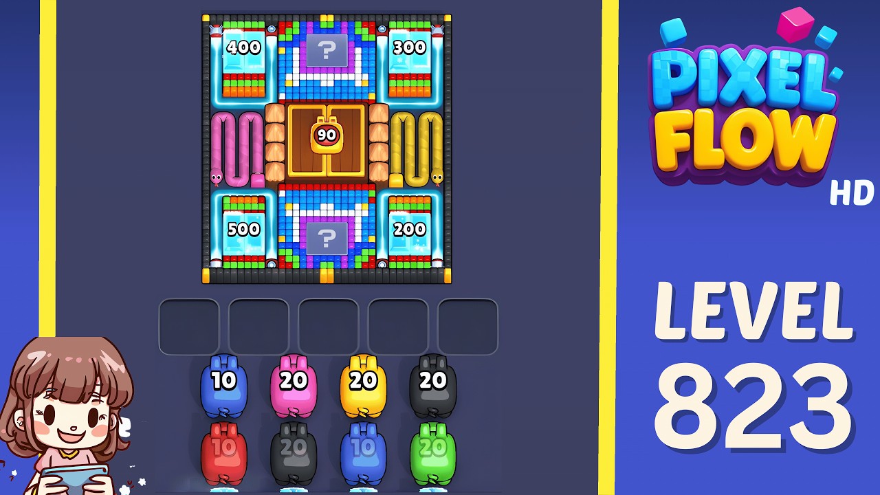 Pixel Flow Level 823 Solution Walkthrough