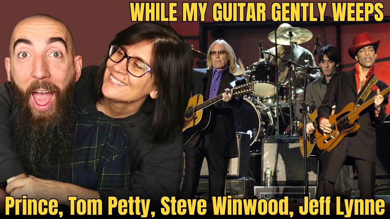 Prince, Tom Petty, Steve Winwood, Jeff Lynne - While My Guitar Gently Weeps (REACTION) with my wife