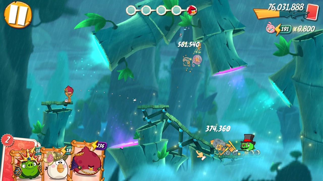 Angry Birds 2 Windows PC Daily Challenge 4-5-6 rooms Today for extra Blues card (February 17, 2026)