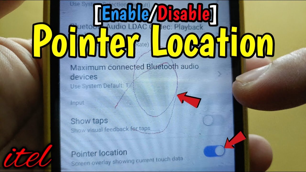 How to enable or disable pointer location on itel S15 | Developer Options