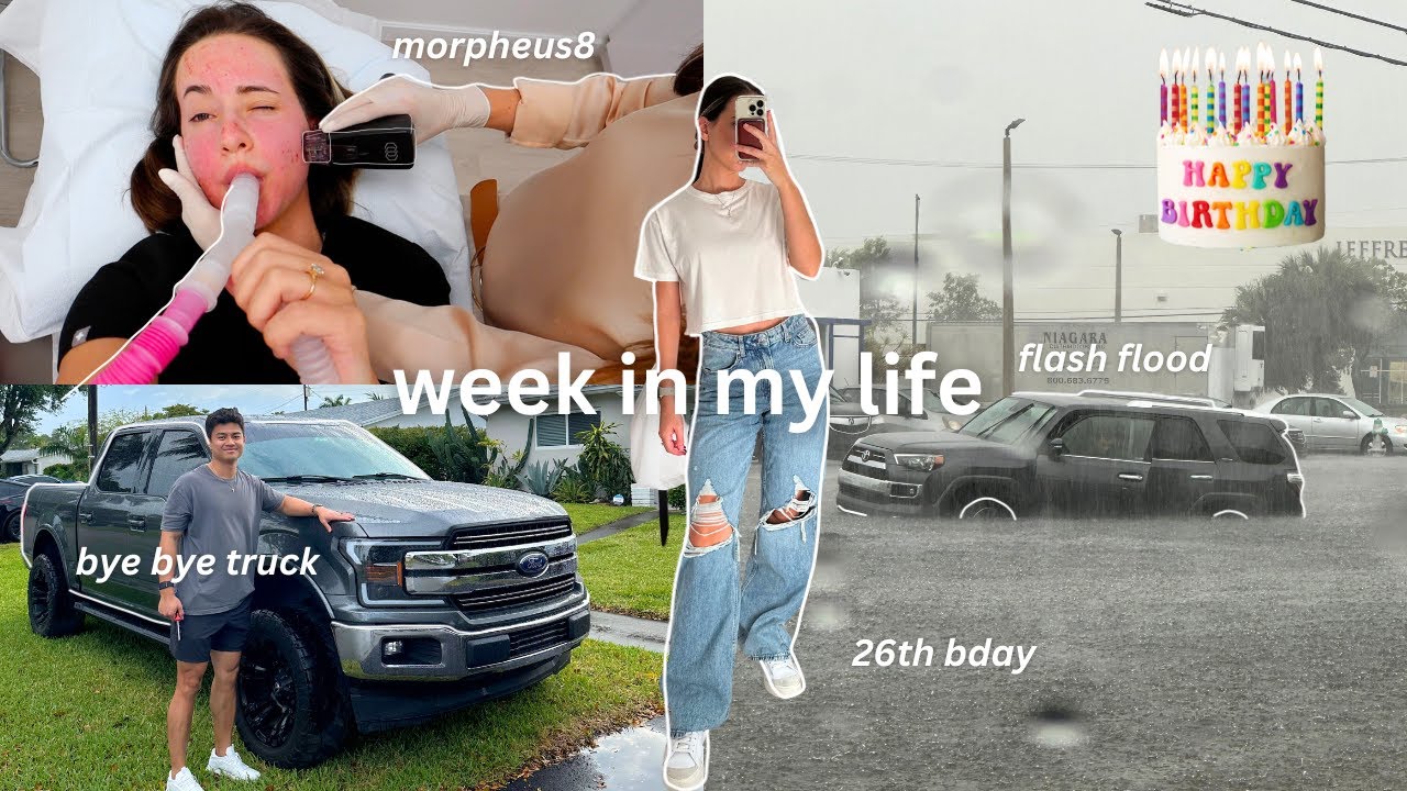 CRAZY WEEK IN MY LIFE | 26th bday, AJ stranded in the flash flood with his *new* car, morpheus8 !!!