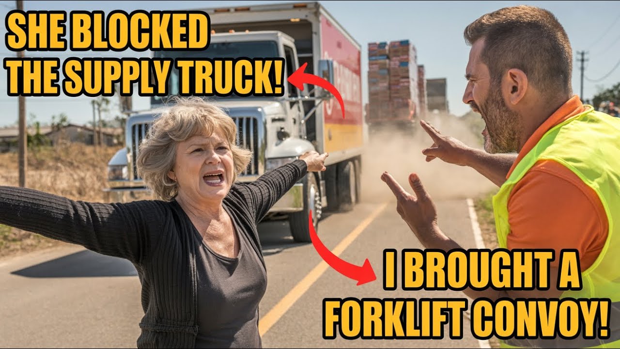 HOA Karen Blocked the Disaster Supply Truck, 3 Minutes Later I Brought a Forklift Convoy