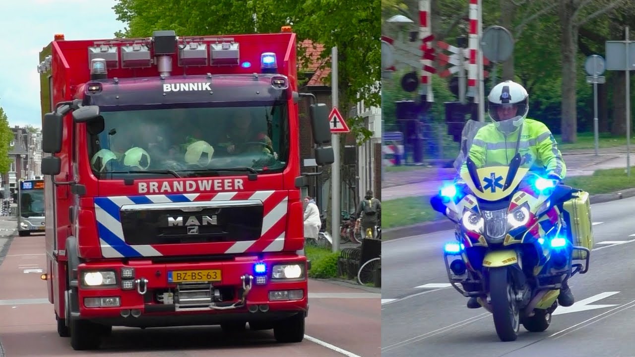Brandweer Bunnik HV 09-0571 en (Motor-) Ambulances met spoed in Utrecht!