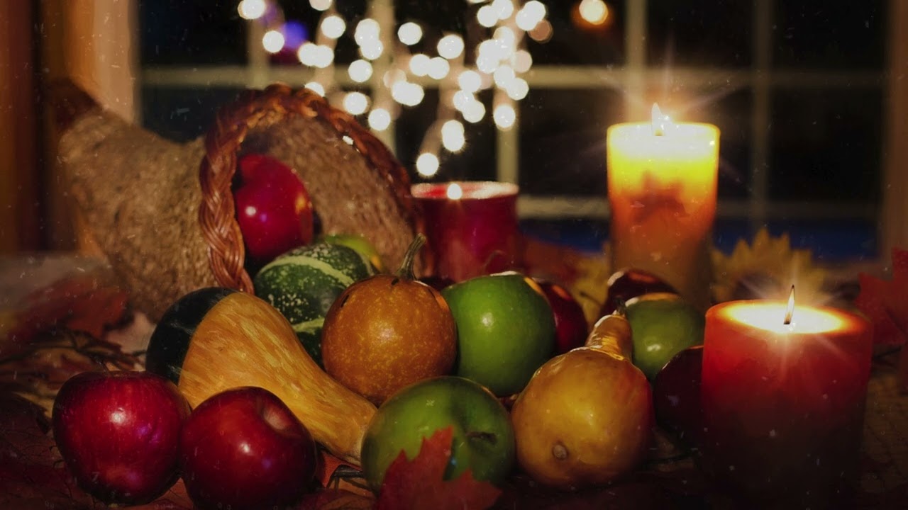 4K Thanksgiving Ambience with Peaceful Jazz Music