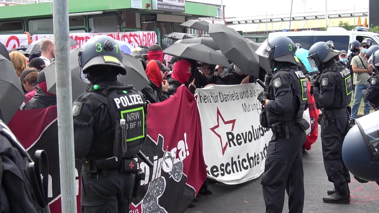 Antimilitaristische Demos von Polizei aufgelöst bei SPD + Deutz in Köln + Rheinmetall Bonn 29.08.25