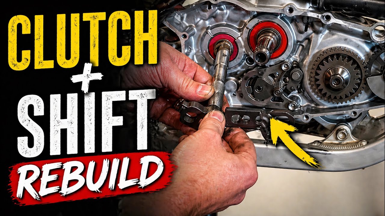 Honda CRF450 Clutch, Kick Starter and Gear Shift Dis Assemble / Re Assemble - Parts in Description