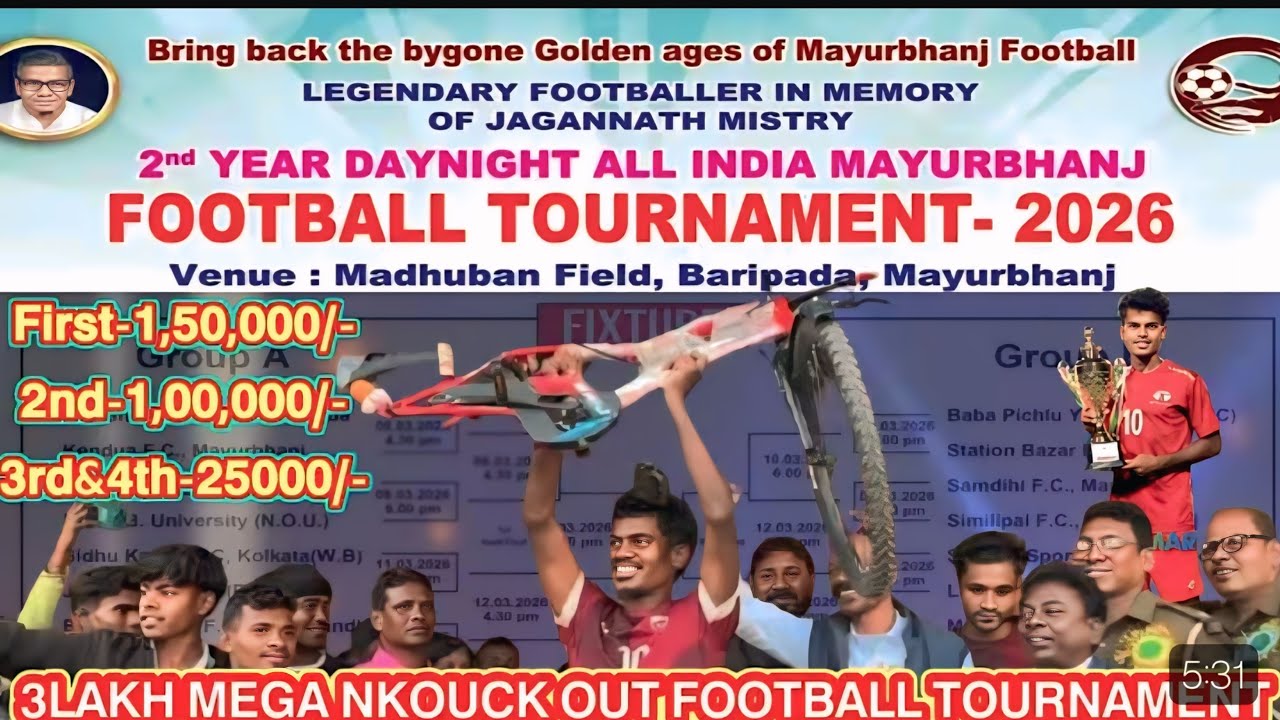 Madhuban football tournament Baripada LIVE Mission Tiger vs Bihar