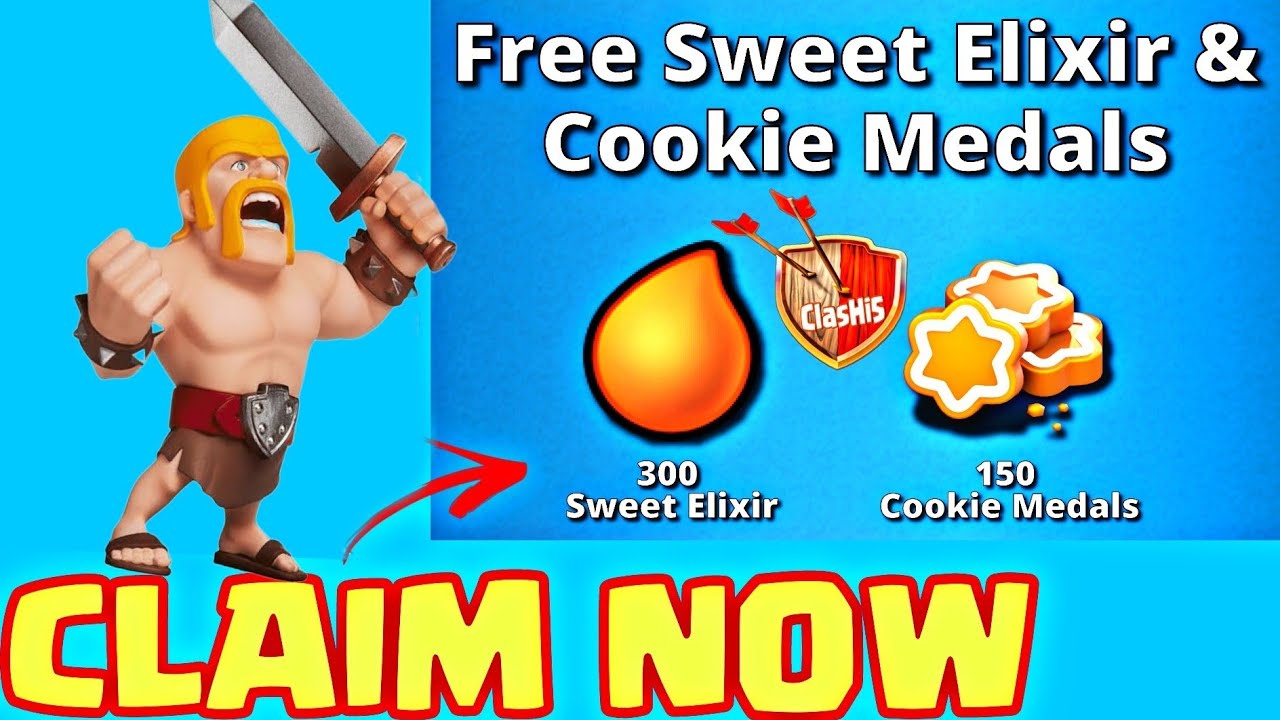 Free Sweet Elixir And Cookie Medal | Claim Now 💯 #cocindia #clashofclans #cookiemedal #sweetelixir