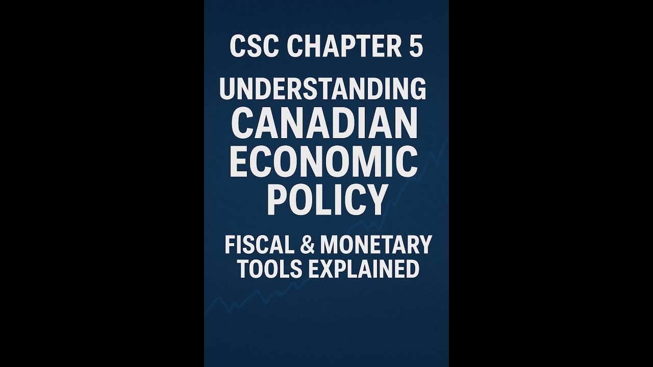 Canadian Securities Course (CSC&reg;) Chapter 5 -Canadian Economic Policy: Fiscal & Monetary Tools