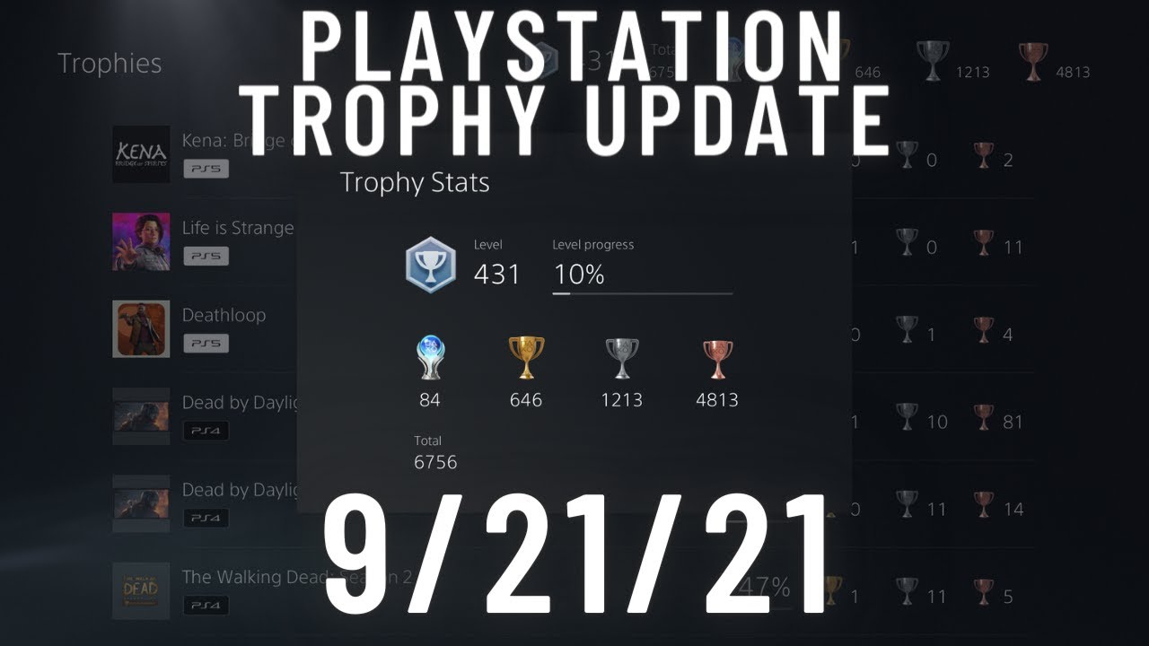 PlayStation Trophy Update: 9/21/21