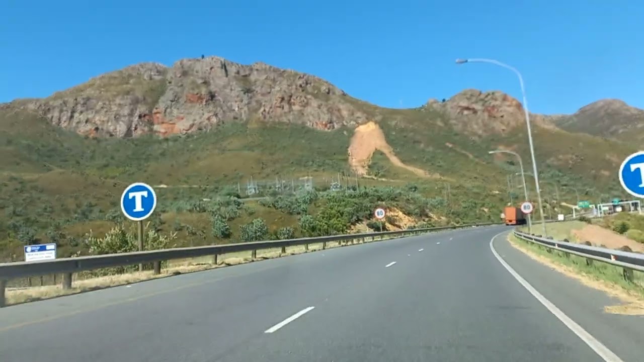 Huguenot Tunnel over Du Toitskloof Pass  on a November day in Cape Town