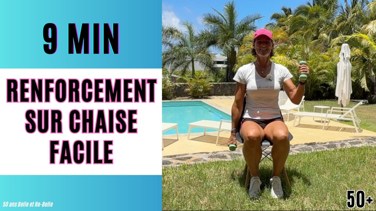 Renforcement avec poids sur chaise – 9 min efficace spécial après 50 ans