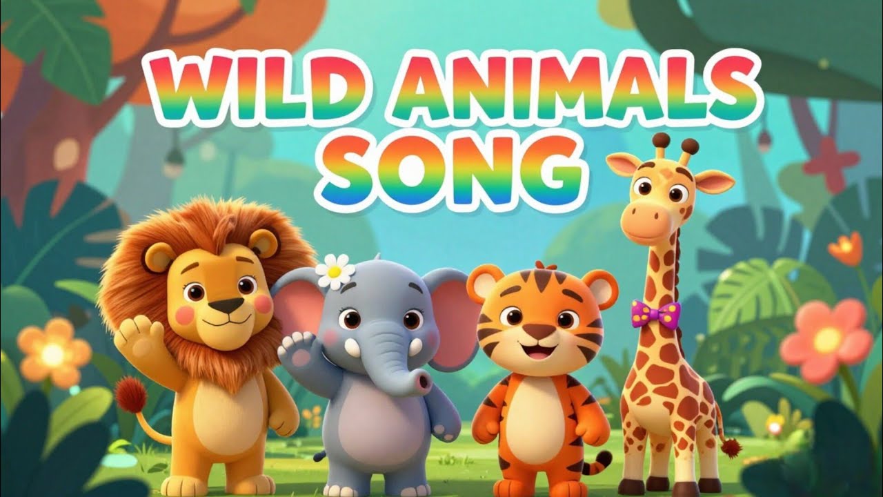 Wild Animals Song for Kids | Learn Animal Names | Jungle Animals Song#kidslearning 