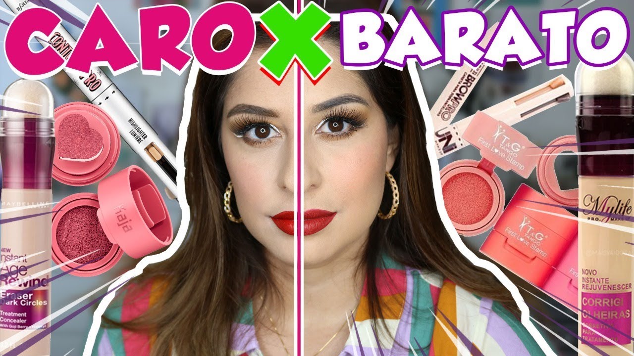 BARATINHO X CARO - MAQUIANDO COM DUPES (TIVE SURPRESAS)