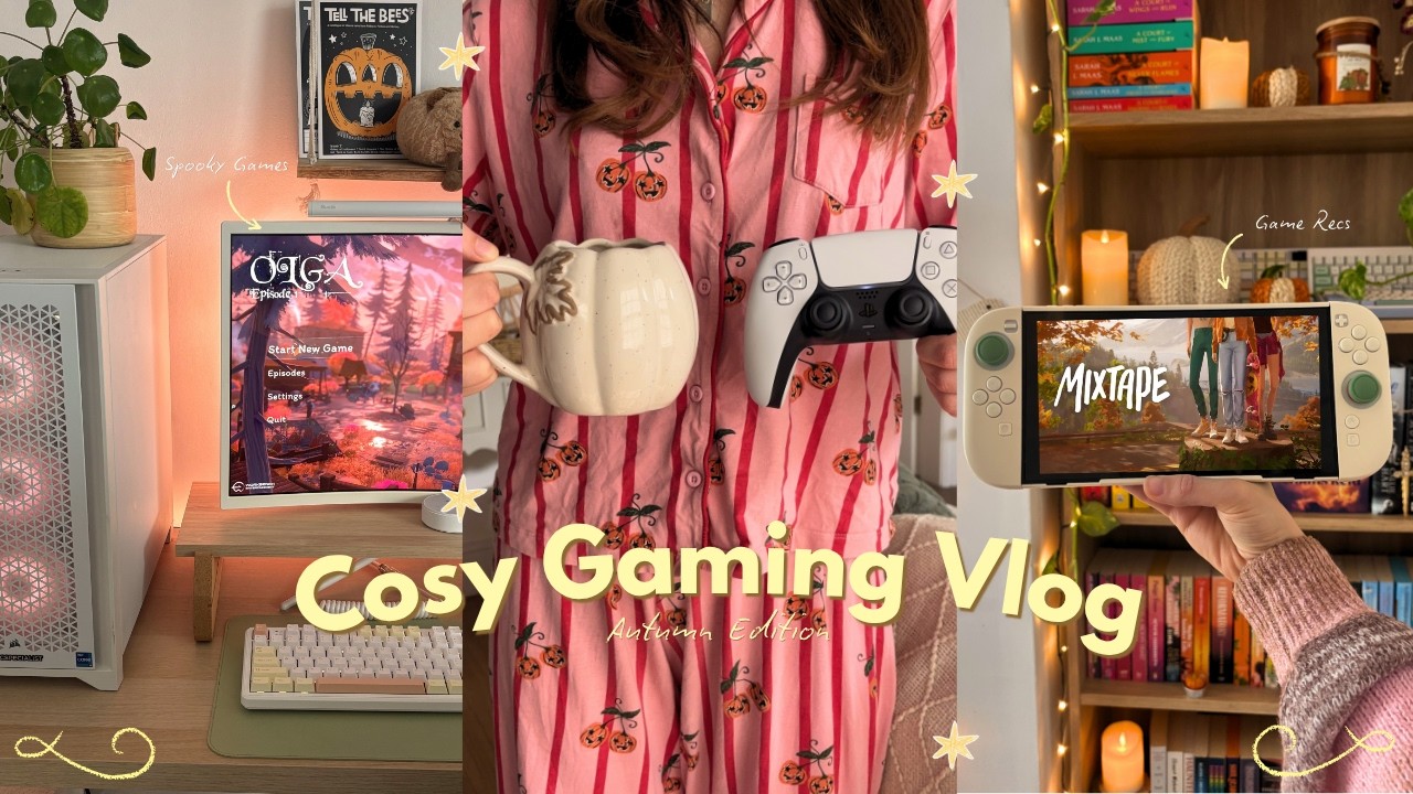 Уютный игровой влог 🎃🎮┃ осенние рекомендации игр, закуски и уютный геймплей
