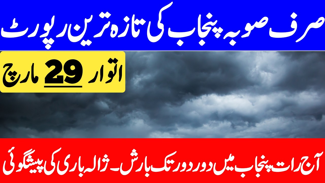 Thunderstorm, Windstorm, Rain's & Hailstorm Prediction For Punjab | Punjab Weather Report