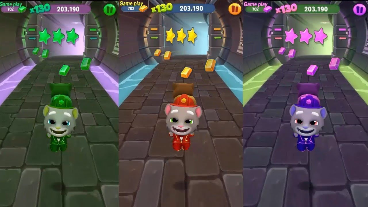 Colors Reaction Compilation Talking Tom Gold Run- Fireman Tom Catch the Raccoon HD