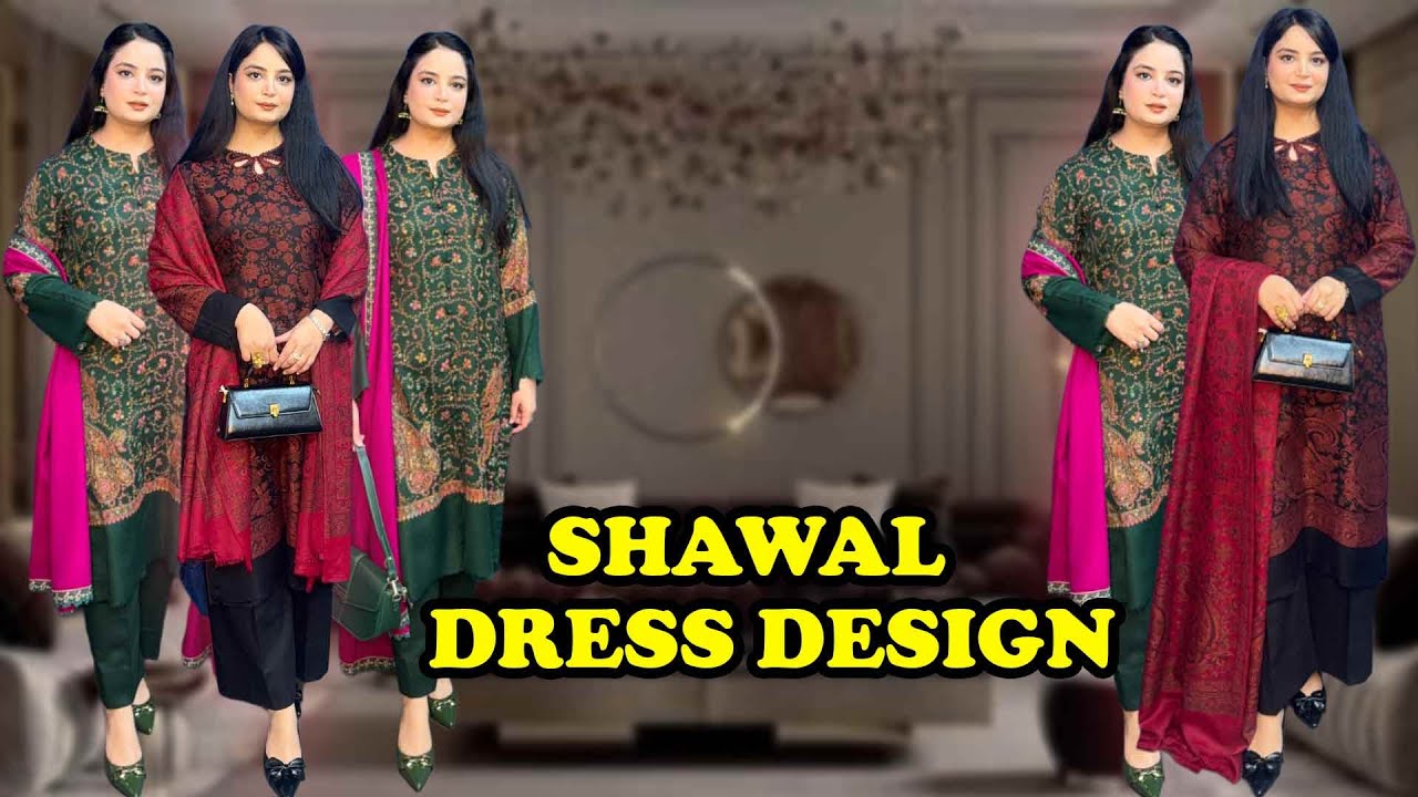 Winter Shawl Dress Design Idea -Kani Wool Shawl Dress Shirt Final Look | How to Design Dress