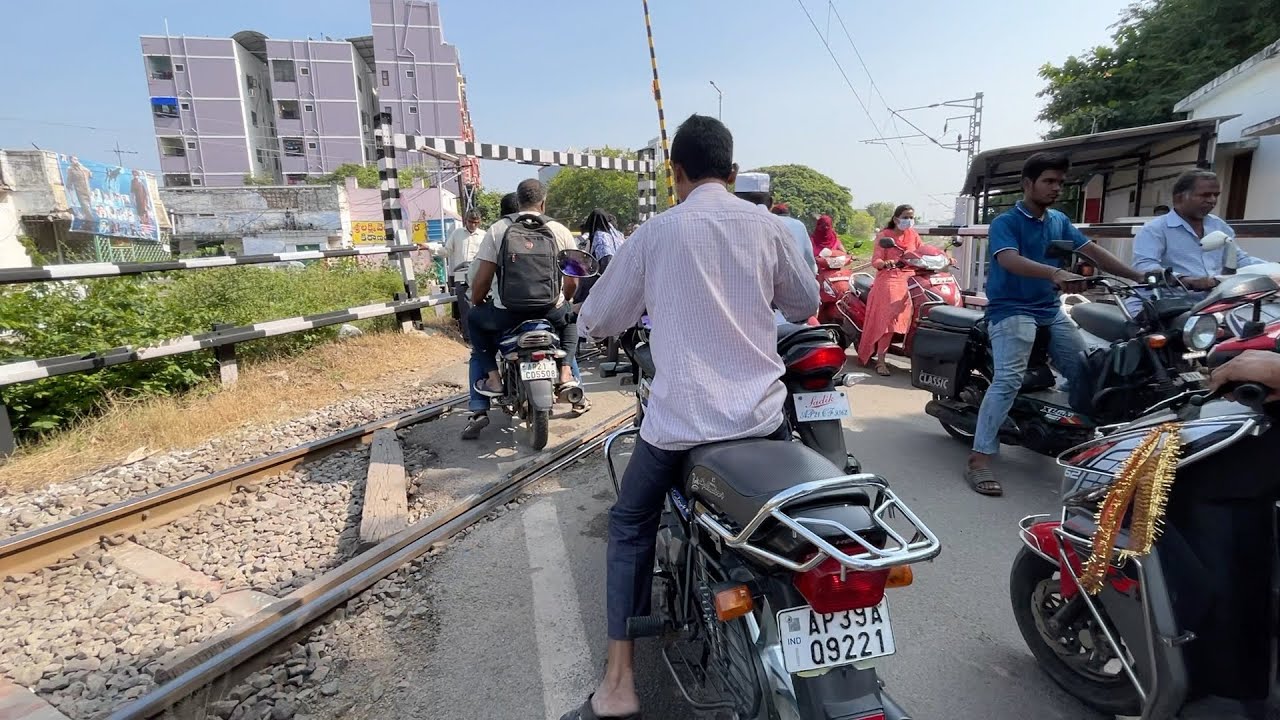 BUSY LEVEL CROSSING in NARROW ROAD Single Line Section | Indian Railways LC Gate