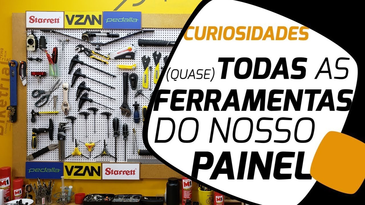 Todas as ferramentas que o Edu Capivara usa nos vídeos. Pedaleria