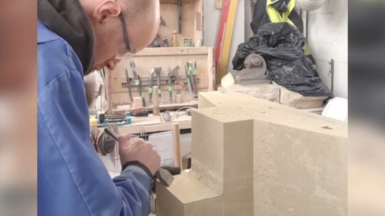 Stonemasonry, creating a flat surface with only hand tools. #stone #craftsmanship #stonemasonry