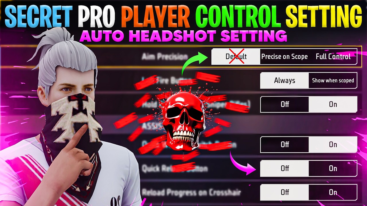 Free Fire Control Settings Full Details | PRO PLAYER SETTINGS 2026 | Headshot Sensitivity Settings