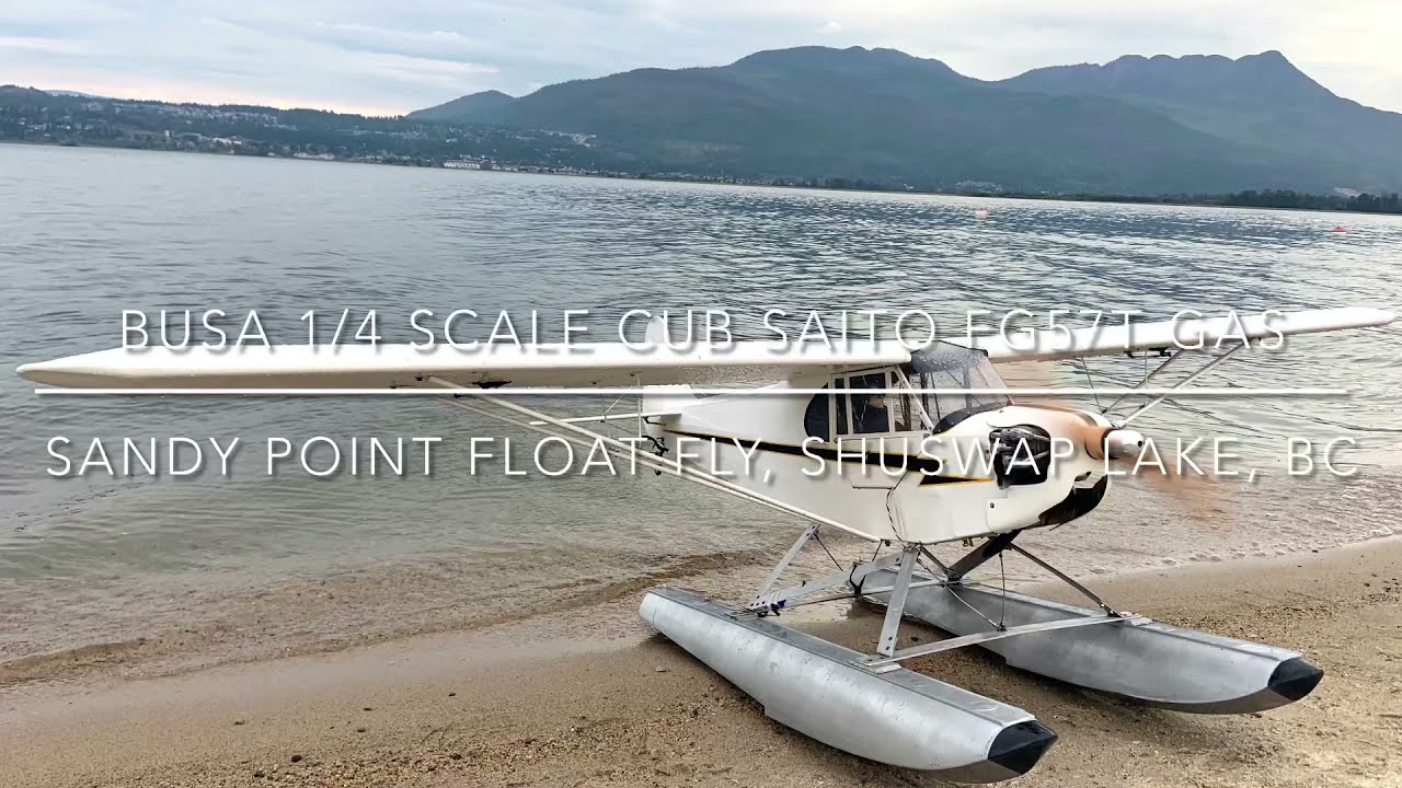 Saito FG57T Powered 1/4 Scale Cub on floats
