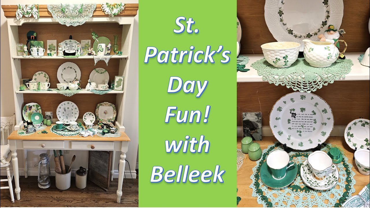 RARE Vintage Finds for Lovely Vintage St Patricks Day Decor  #belleek #lefton #stpaddys