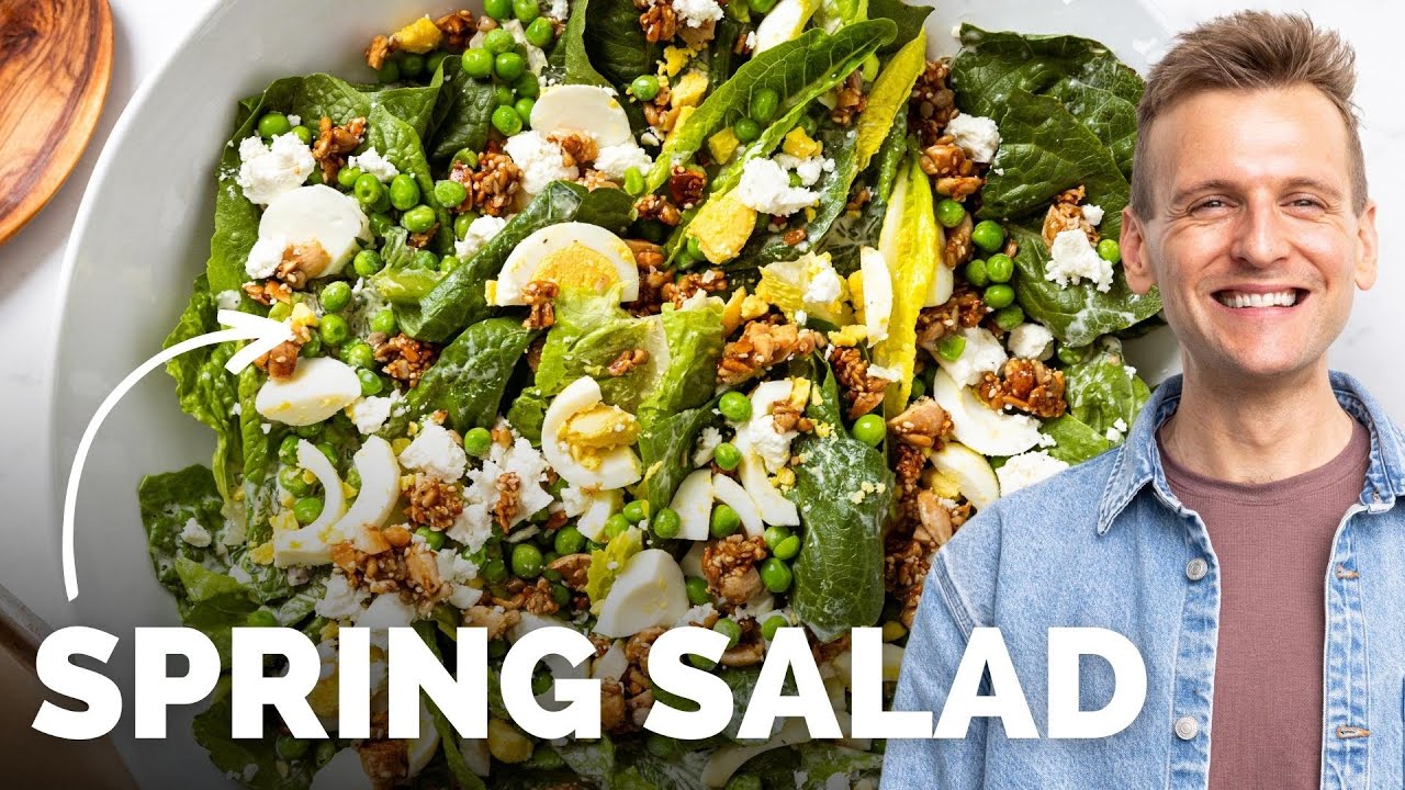 Spring Pea Salad with Crunchy Nut Topping | Perfect Easter salad