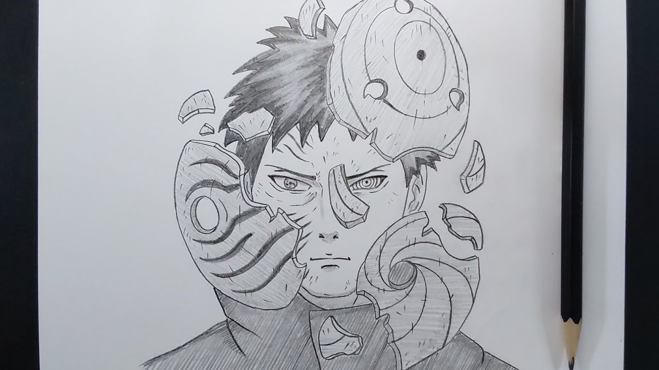 How To Draw Obito 3 Mask From Naruto Step By Step || Naruto Art Drawing