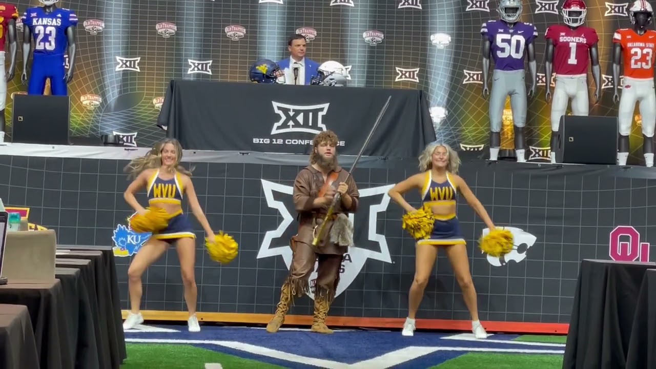 BlueGoldNews.com: WVU Cheerleaders Mascot Big 12 Media Days 071323