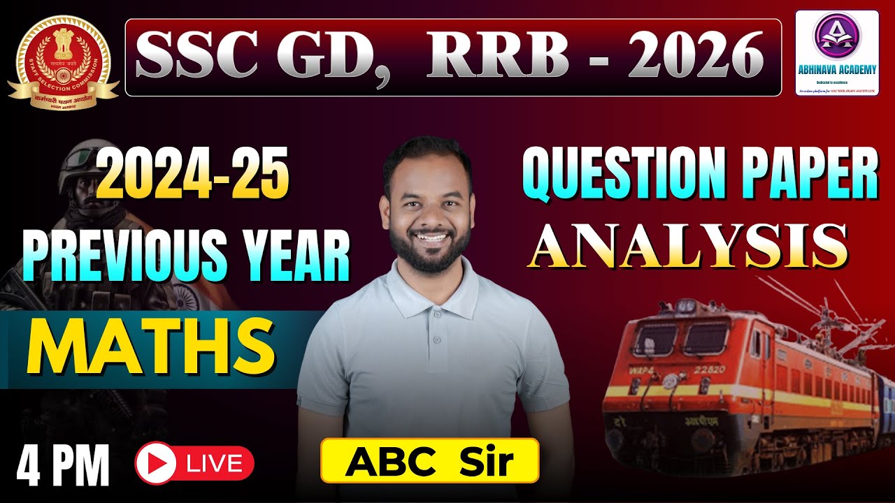 SSC GD & RRB - 2026 I PREVIOUS YEAR QUESTION PAPER ANALYSIC I BY ABC SIR