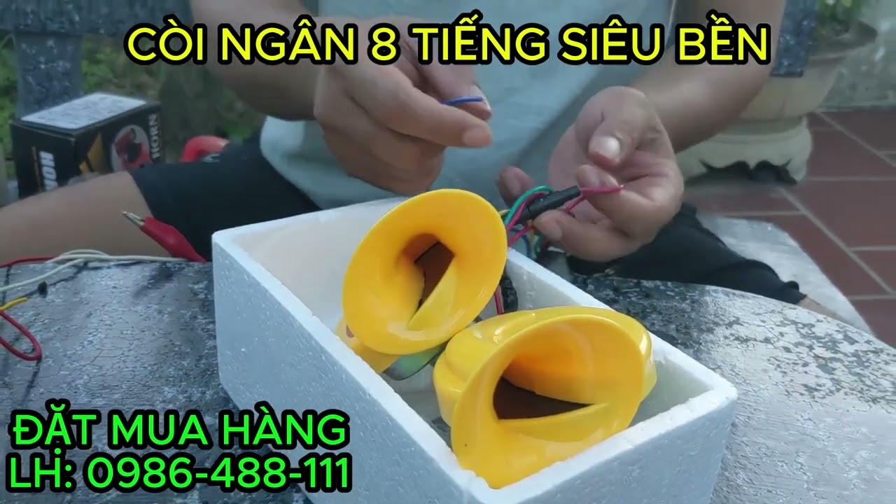 Bộ còi ngân 8 tiếng với 8 kiểu ngân khác nhau ,âm thanh cực chất 