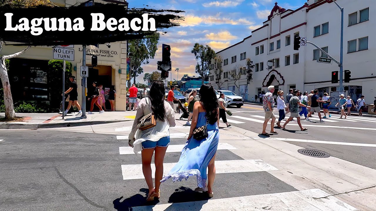 Walking Tour of Downtown Laguna Beach 4K - California, USA | Garden | Main Beach Park 2023