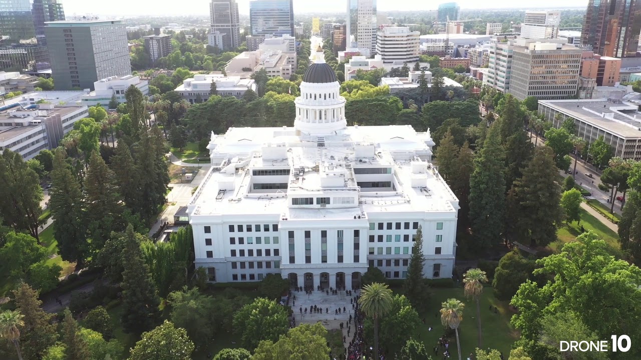 Sacramento protesters swarm the capitol over George Floyd death in Minnesota | Drone video