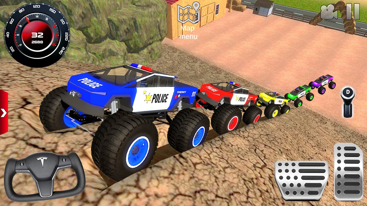 Impossible Off-Road Monster Truck Driver Racing #1 - Police Dirt Car Mud Driving - Android GamePlay