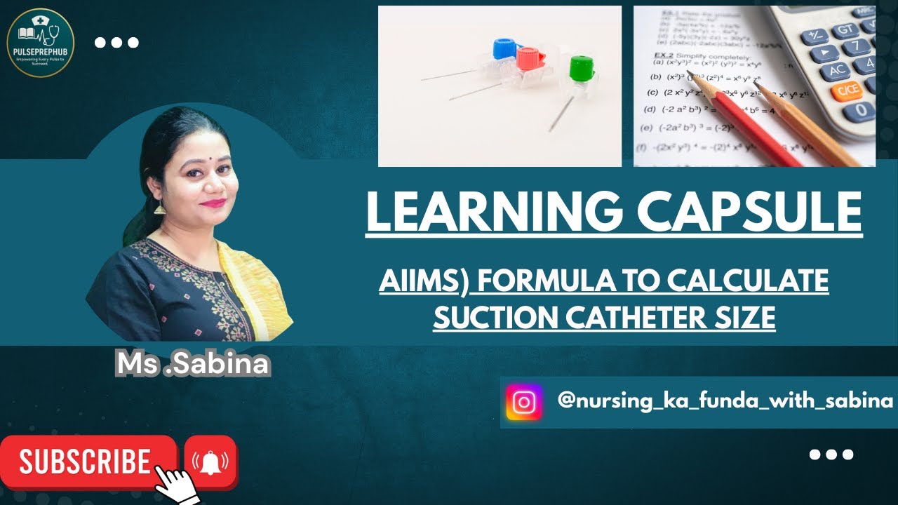 (AIIMS) formula to calculate suction catheter size| PULSEPREPHUB